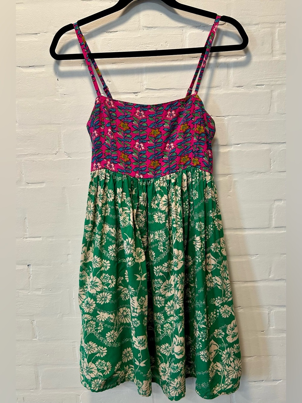 Natural Life Bailey Mini Mixed Floral Smocked Sundress Pink Green S